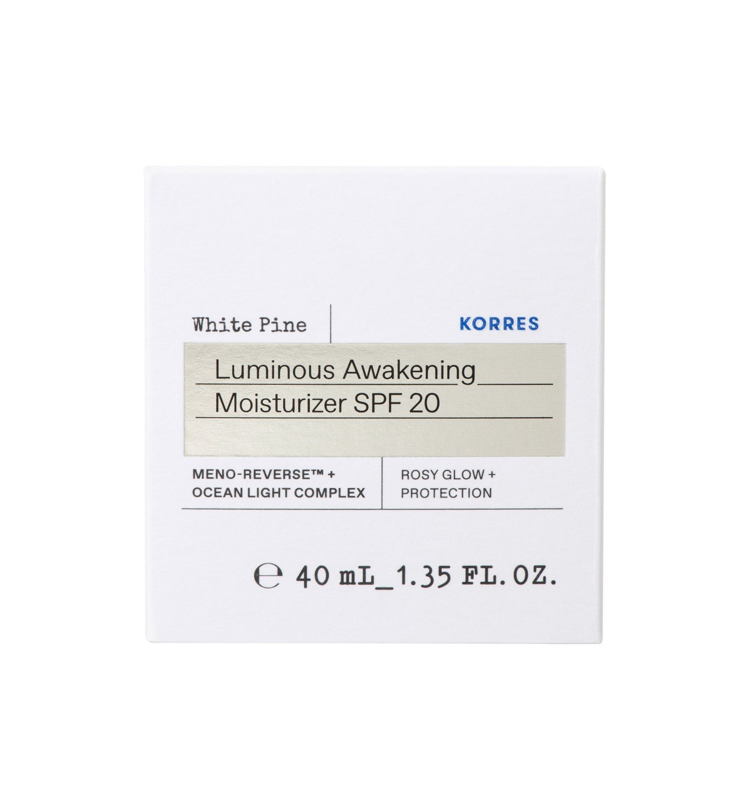 White Pine Luminous Awakening Moisturizer SPF 20 – KORRES Global
