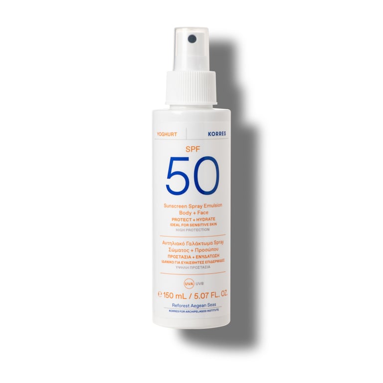 Yoghurt Sunscreen Spray Emulsion Body + Face SPF 50 – KORRES Global